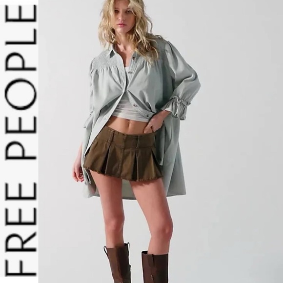 NWT Free People Vanessa Denim Tunic/Mini Dress in Blue Chill m - Picture 3 of 16